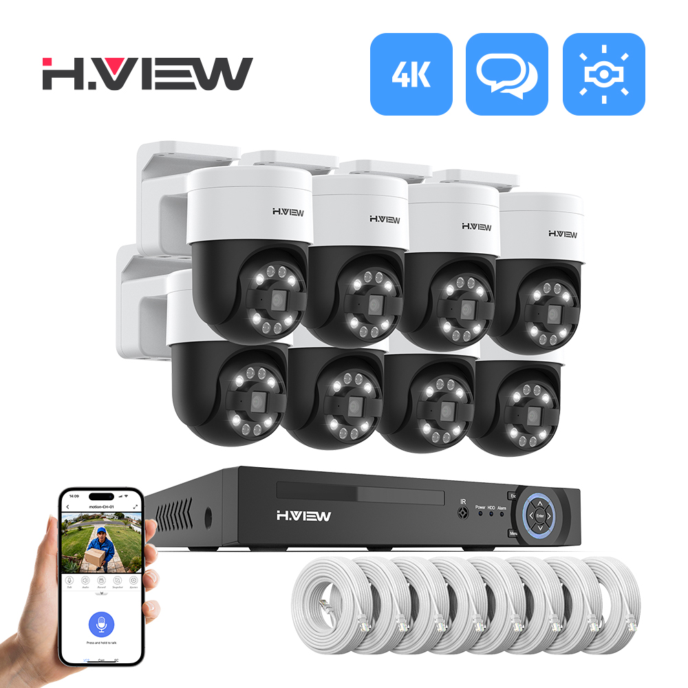 Ip Camera Outdoor 4K - H.view 8Ch 4K 5MP 8MP Sistema