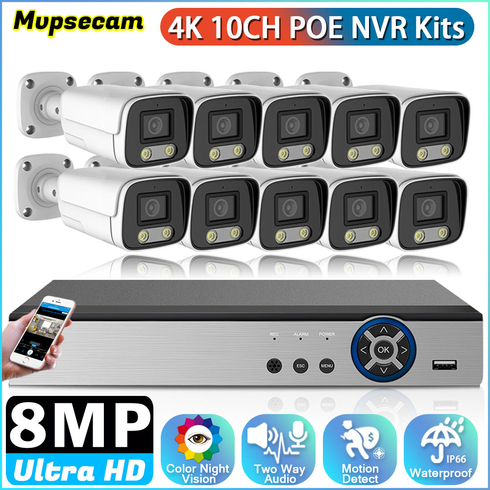 Ip Camera Outdoor 4K - 10CH 8MP HD videosorveglianza telecamera IP