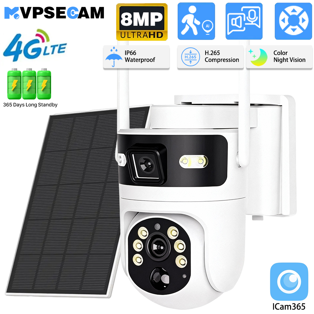 Ip Camera Outdoor 4K - 8MP 4K 4G SIM Card Telecamera