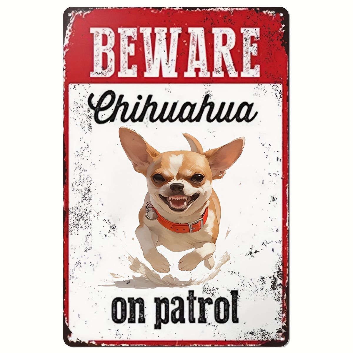 Home Security Guard - Attenzione al cartello in metallo Chihuahua