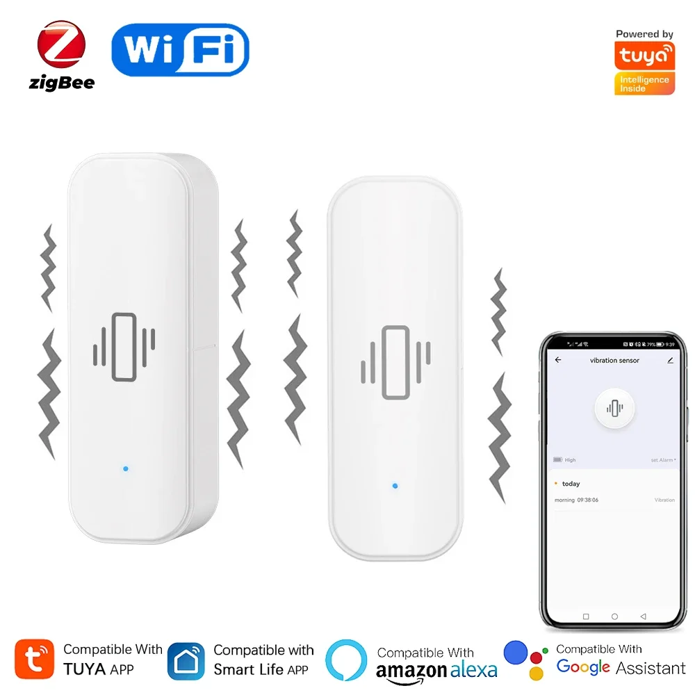 Home Security App - Tuya WiFi/Zigbee sensore di vibrazione intelligente
