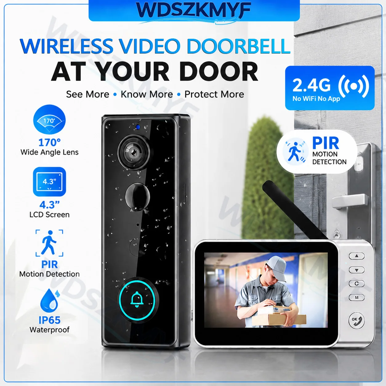 Home Security Video - Nuovo Campanello Wireless Impermeabile con Telecamera,